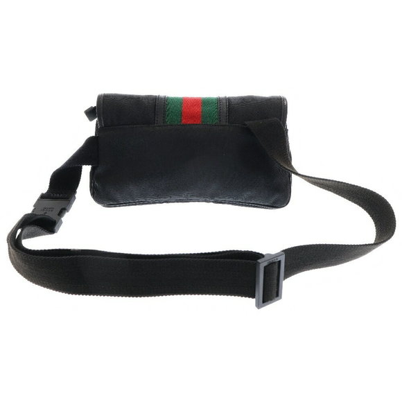 Gucci GG Rubber Interlocking Shoulder Black Bag Bag Waist - Picture 1 of 6